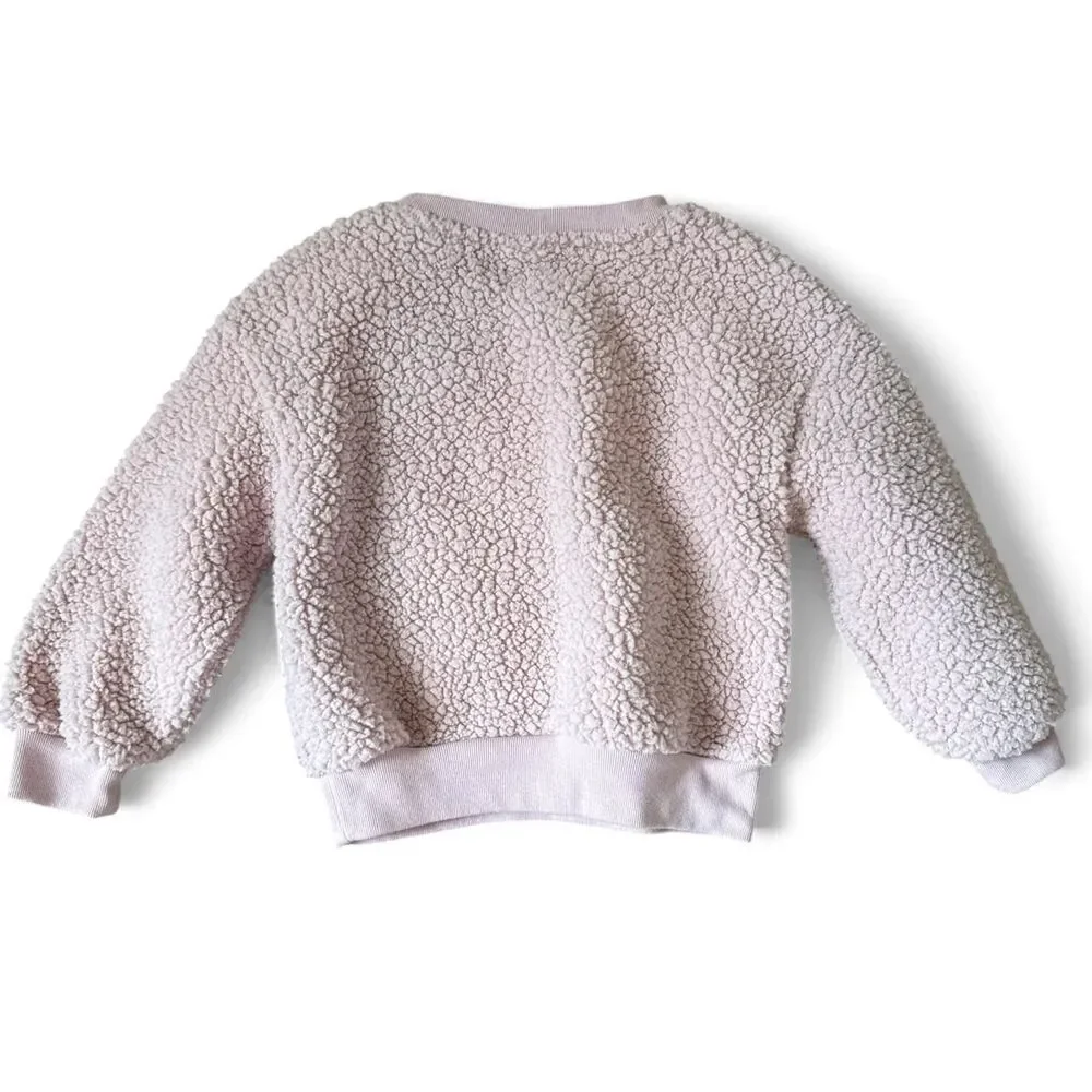 Baby GAP Pink Sherpa Pullover Sweatshirt Size 3 Years